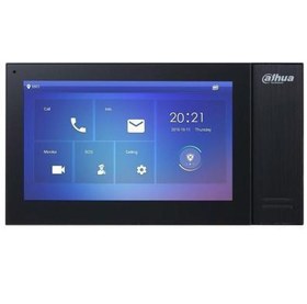 Resim VTH2421FB-P 7" TFT LCD Dokunmatik Ekran Çok Yönlü Mikrofon Villa Tipi İntercom İç Ünite Siyah Kasa 