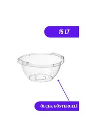 Resim Şeffaf Badya Leğen Ölçek Göstergeli 15 Lt ŞEFFAF 