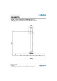 Resim Eca Myra 102845033 Tavandan Duş Başlığı Tepe Duşu-Altın 