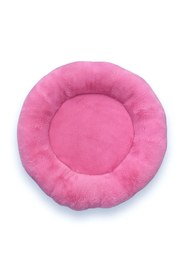 Resim Oto Aksesuarcım Yumuşak Tüylü Peluş Yuvarlak Evcil Hayvan Kedi Yatağı Minder 50cm Şeker Pembe 