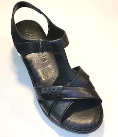 Resim Mammamia D23ys-1045 Bayan Deri Dolgu Topuklu Comfort Sandalet Siyah 