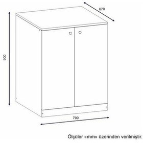 Resim Çamaşır Makinesi Dolabı Poyraz Alt Beyaz 