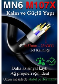 Resim MN6 M107X 15 Metre Ethernet kablo/UTP 0.57mm Cat6 Iki Kat Korumalı/iş Dış Mekan/15 Metre Cat6 Kablo 