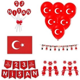 Resim 23 Nisan Süsleri Kapı Süsü-bayrak-zigzak Banner-pencere Süsü-deko 