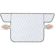 Resim Araba Ön Cam Örtüsü Ön Cam Örtüsü Yağmur Kar Don Güneş Koruma Örtüsü Koruyucu Yansıtıcı Şeritlerle 