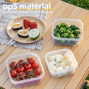 Resim 20 adet (10 kapak + 10 kutu) 350ml taşınabilir dış mekan kasesi, PP malzeme sızdırmaz ve mühürlü, meyve, atıştırmalıklar, etler, yan yemekler vb. için buzdolabı saklama kutuları, mikrodalgaya uygun gıda paketleme kutuları, mutfak depolama aksesuarları 