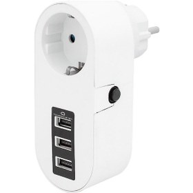 Resim Powermaster PM-4913 3xUsb'li Tekli Termal Akım Korumalı Priz Beyaz 