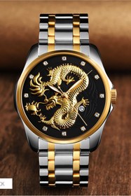 Resim Mekanik store Skmei 9193 Dragon 3d Kabartmalı Lüks Erkek Kol Saati 