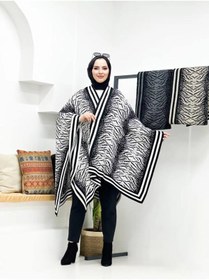 Resim 02Lady Fashion kadın çift taraflı kulanılabilen zebra desenli şal panço 
