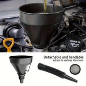 Resim 1 Adet Araba & Ev Yağı Hunisi - Filtreli Ağ, Dayanıklı Plastik Sızdırmaz Uzatmalı Ağızlık, Ergonomik Tutma Kolu ile Otomotiv Motor Yağı/Benzin ve Ev Tipi Dizel Yakıt Transferi için Çok Amaçlı, Uzun Ağız Tasarımı, Sızdırmaz Yapı 