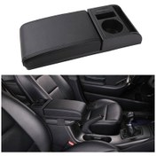 Resim Araba Çok Fonksiyonlu Çift Usb Kol Dayama Kutusu Booster Ped, Mikrofiber Deri Düz Tip Black 