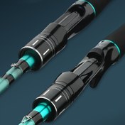 Resim 1 Adet Karbon Fiber Olta Çubuğu, Hızlı Eylem Orta Hafif Güçlü Yem Döner Çubuk K-Desteği Faz Lite Halkaları ve Mikro Halka Sistemi ile, Pürüzsüz Deniz Balıkçılığı için Hafif Yeşil Karbon Fiber Tasarım, 1.8m/5.91ft veya 2.1m/6.89ft Uzunluk Seçenekleri, Yem Atma Çubuğu | Modern Balıkçılık Takımı | Hafif Yapı 