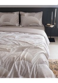 Resim Madame Coco Rochelle Çift Kişilik %100 Pamuk Baskılı Saten Nevresim Takımı - Bej Ekru 