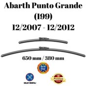 Resim Abarth Punto Grande 199 2007 2008 2009 2010 2011 2012 Uyumlu Ön Cam Muz Tipi Silecek Süpürgesi Seti 650/380mm Silbak 