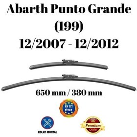 Resim Abarth Punto Grande 199 2007 2008 2009 2010 2011 2012 Uyumlu Ön Cam Muz Tipi Silecek Süpürgesi Seti 650/380mm Silbak 