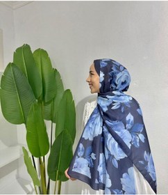 Resim Nurbag Store Tesettür Şal Açelya Desen Soft Pamuk Şal lacivert 