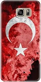 Resim kilifland Samsung Galaxy S7 Edge ile Uyumlu Kılıf Desenli Silikon Boyun Askılı Şanlı Türk Bayrağı 1315 