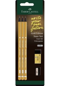 Resim Faber-castell Gold Edition Sınav Seti 3 Kalem 1 Silgi 1 Kalemtıraş 