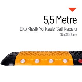 Resim İleri Trafik EKO Klasik Hız Kesici Set Kapaklı Plastik, Yol Kasisi 25 x 35 x 5 cm - 5,5 metre 