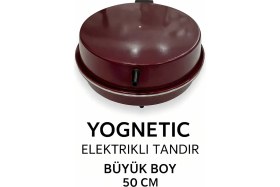 Resim Yognetic Büyük Boy Elektrikli Tandır | Ekmek Yapma Makinesi | Çok Amaçlı Pişirici - 50 CM | BORDO 