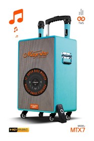 Resim Maybax Şarjlı Çift Mikrofonlu Ses Sistemi Karaoke Sistemi Taşınabilir Amfi Bluetooth Hoparlör 