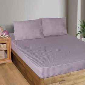 Resim Maxstyle Fitted Saten Çift Kişilik Çarşaf + Yastık Kılıfı Lila 