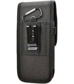 Resim Primepickings Siyah Nylon Cep Telefonu Bel Çantası 6 3 6 7 İnç Kart Ve Anahtarlık Askılı 