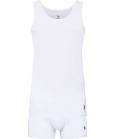 Resim U.S. Polo Assn. Erkek Beyaz Atlet Şort Set 80088 