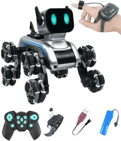 Resim giffy Oyuncak 2.4 GhZ Uzaktan ve Bilekten Kumandalı Şarjlı 8 Teker Akrobat Robot Köpek Müzikli ve Led Işık 
