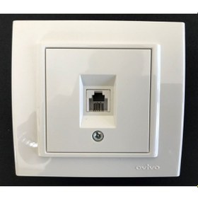 Resim Ovivo Mina Beyaz Nummeris Telefon Prizi Çerçeveli 