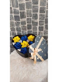 Resim Solmayan Gül- Fenerbahçe Taraftar Gül & Çikolata Sarı - Lacivert 