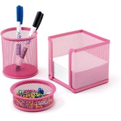 Resim Mas 505 Rainbow Metal Pembe Üçlü Kalemlik Set 