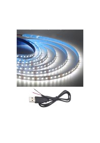 Resim 5 Metre 5 Volt 2835 Smd 6500 K Beyaz İç Mekan 60 Ledli Şerit Usb Li Siyah Güç Kablosu Set 