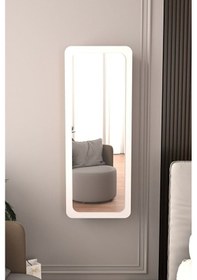 Resim Takı Dolabı Aynalı Çok Amaçlı Hediyelik Takı Dolabı Atlantik Çam Gövde Beyaz Kapak Kahverengi 