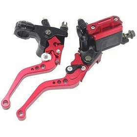 Resim Dream011 Motorsiklet Fren Kolu Kırmızı Off Road Bisikletler Icin Ayarlanabilir 7 8 Aluminyum Hidrolik Ana Silindir 
