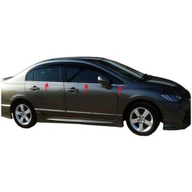 Resim Honda Cıvıc Cam Çıtası 2007-2012 6 Parça Paslanmaz Çelik 