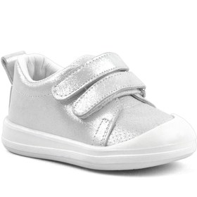 Resim Rakerplus Hakiki Deri Beyaz Işıltılı Anatomik Bebek Spor Ayakkabı Sneaker 