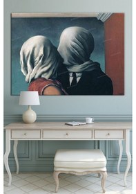 Resim Rene Magritte The Lovers Aşıklar Sanatsal Kanvas TAblo (8 Farklı Ölçü) 30 x 20 