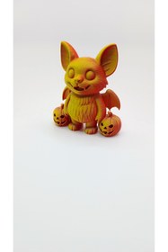 Resim shop Cadılar Bayramı Yarasa Figürü ve Bal Kabakları (3D Baskı) 
