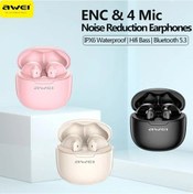 Resim Lasonstiges T68-pembe Awei T68 Enc Gürültü Önleyici Kulaklık 5.3 Bluetooth Kulaklık Ile 4 Mic Kablosuz Kulaklık Oyun Hifi Bas Ses Spor Kulaklık 