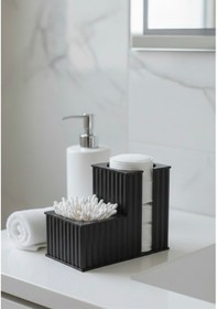 Resim İkisi Bir Arada Kulak Pamuğu & Pamuk Organizeri Siyah 