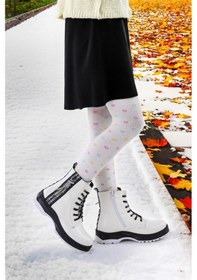 Resim Kiko Kids Termo Taban Kız Çocuk Bot 622 Çatlak Beyaz 