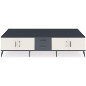 Resim Kronos Tv Ünitesi 2 Raflı 2 Çekmeceli 4 Kapaklı 220x59x51 Antrasit-aytaşı/antrasit Aytası/antrasıt - Antrasıt 
