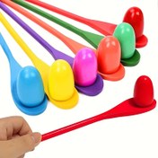 Resim 12 parça ahşap yumurta kaşığı seti - Aile buluşmaları, takım oluşturma ve diğer eğlenceler için uygun dengeli kaşıklar, şarj gerektirmez, kablosuz 
