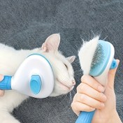 Resim 1 Adet Kedi Fırçası, Tüyleri Temizlemek İçin, Köpekler İçin Tek Tuşla Evcil Hayvan Tüy Temizleyici. 