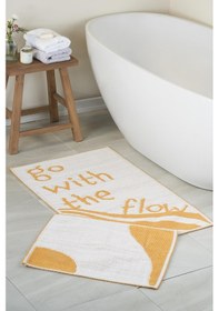 Resim Go With The Flow Doğal Pamuklu 2'li Banyo Paspas Seti 60x100+50x60 Cm - Hardal Hardal 