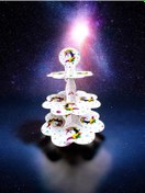 Resim Unicorn Temalı Kek Standı - Doğum Günü Parti Ve Eğlenceli Etkinlikler İçin 7 