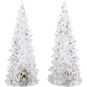 Resim Işıklı Kristal Görünümlü Yılbaşı Çam Ağacı 