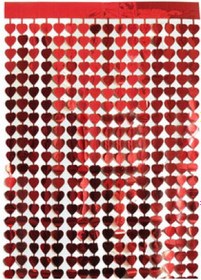 Resim Kapı Banner ve Fon Süs Mtlz Kalpli 1 x 2 M Kırmızı 