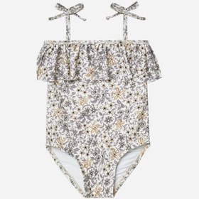 Resim Children's One Piece Swimsuit Hot Spring - Purple Fragmented Flower / 90cm 